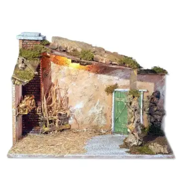 Lege Kerststal met licht voor kerstfiguren van 15 cm (50x23x36cm)
