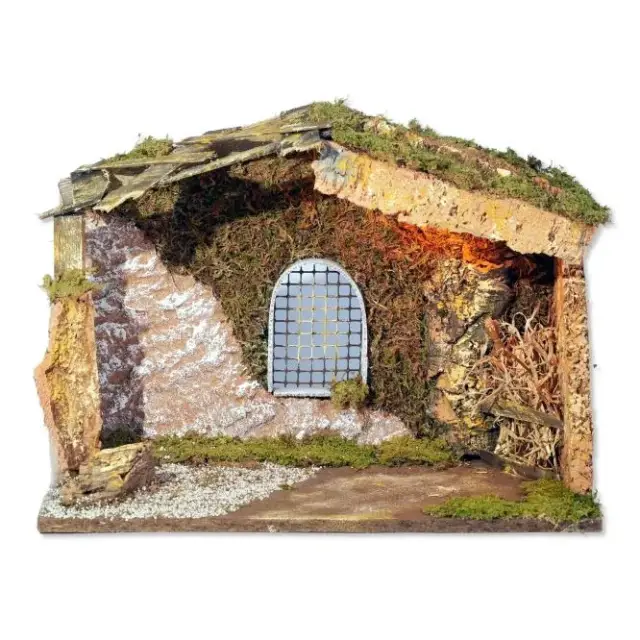 Lege Kerststal met licht voor kerstfiguren van 15 cm (42x19x30cm)