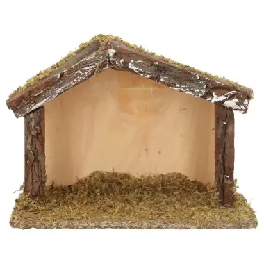 Klassieke lege kerststal voor kerstfiguren van 13 cm (20 x 8 x 15cm)