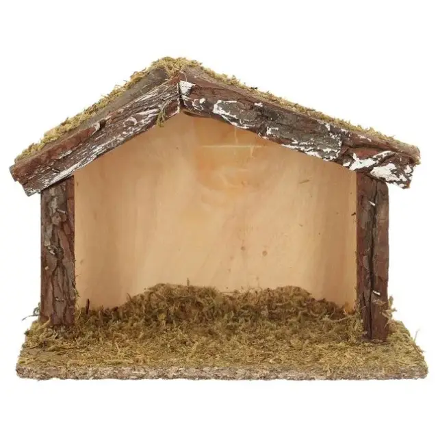 Klassieke lege kerststal voor kerstfiguren van 13 cm (20 x 8 x 15cm)