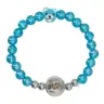Bracelet sur élastique - 2 anges + enfant - Coul assort.