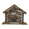 Eenvoudige lege kerststal voor kerstfiguren van 10 cm (25x13x20cm)