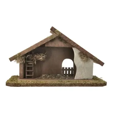 Eenvoudige lege kerststal (37x17x22cm)