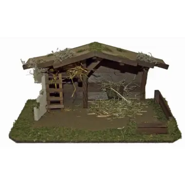 Eenvoudige lege kerststal (42x25x18cm)