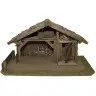 Lege kerststal met pannendak voor figuuren van 12 cm (55x30x29cm)