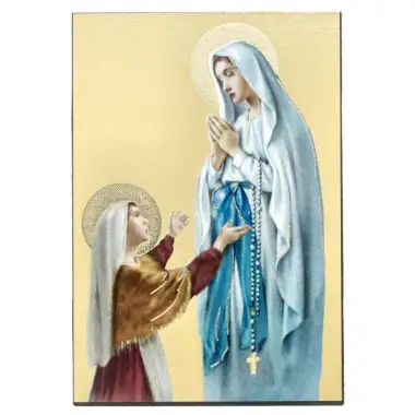 Icon 9.5 X 6.3 cm Our Lady of Lourdes