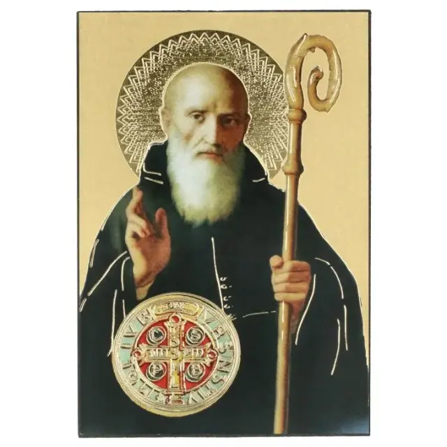 Icon 9.5 X 6.3 cm Saint Benedict