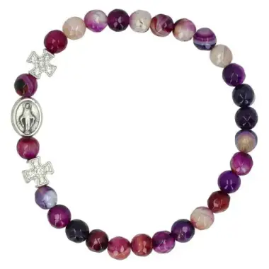 Armband op elastiek Ametist agaat