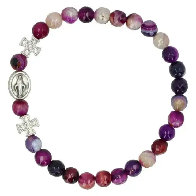 Armband op elastiek Ametist agaat