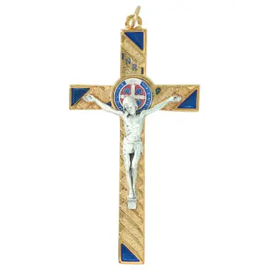 Cross St Benedict 12 cm Golden metal