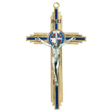 Cross St Benedict 12 cm Golden metal