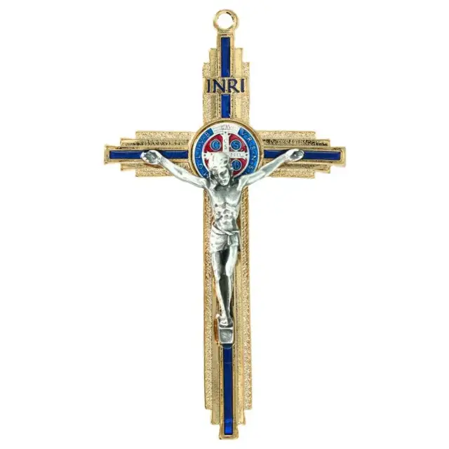 Cross St Benedict 12 cm Golden metal