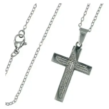 Adornment Steel - Cross 3cm + chain 45 cm