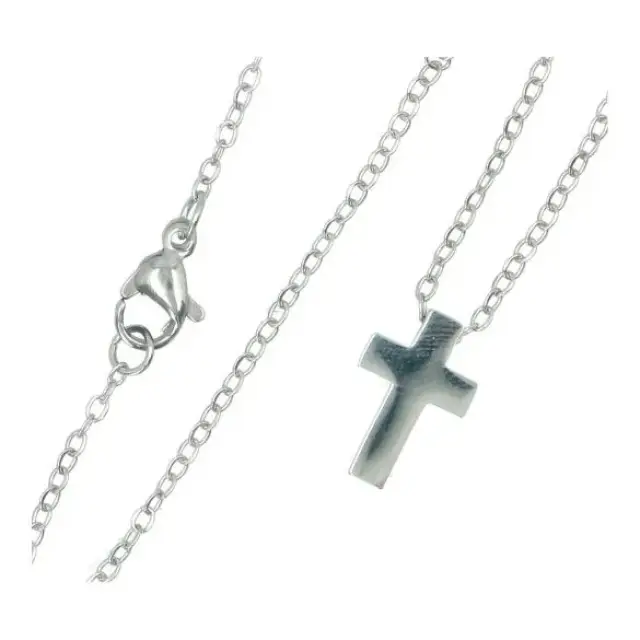 Geheel in staal - Kruis 1.5 cm+ Ketting 45 cm