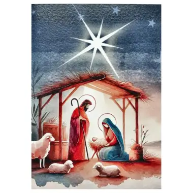 Double Christmas card in envelope