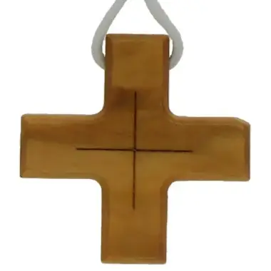 Croix d'aube en bois d'olivier - 33 x 33 mm