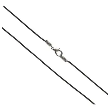 Lacet Noir - 50 cm - Métal Argenté