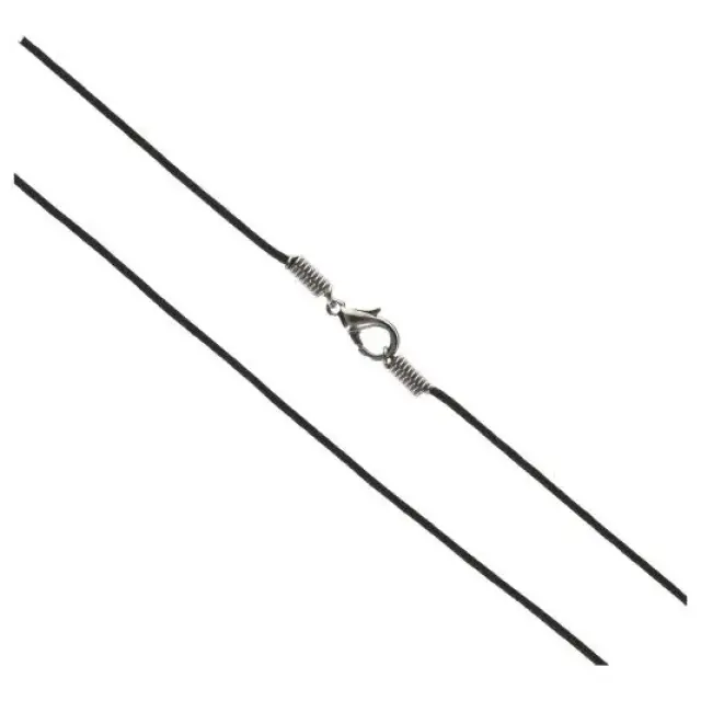 Lacet Noir - 50 cm - Métal Argenté