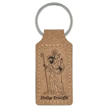 Porte-Clefs St Christophe / cuir 70 x 35 mm
