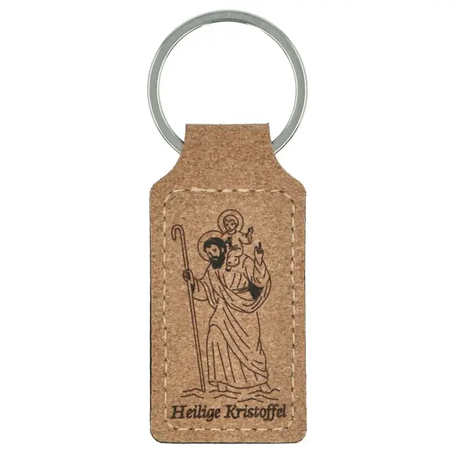 Porte-Clefs St Christophe / cuir 70 x 35 mm