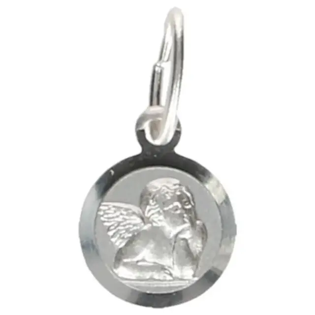 Medaille Engel - 8 mm - Metaal + Rhodium