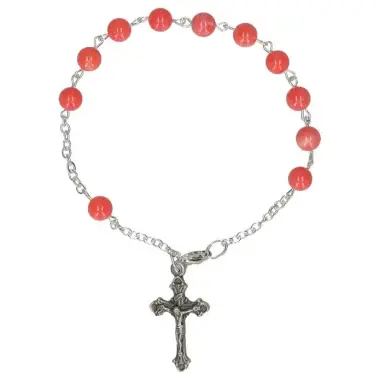 Armband-tientje - roze koraal