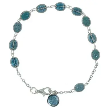Armband-tientje Wonderdadige Medailles email blauw