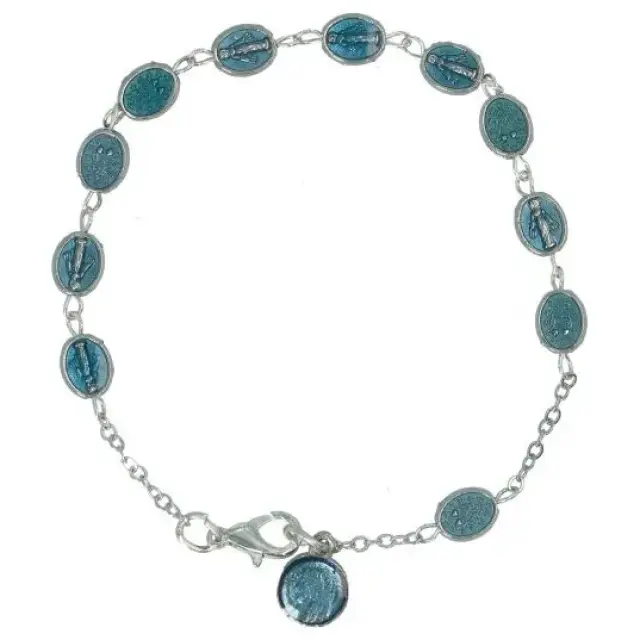 Armband-tientje Wonderdadige Medailles email blauw