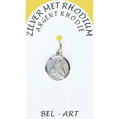 Médaille Argent Rhodié - Scapulaire 12 mm