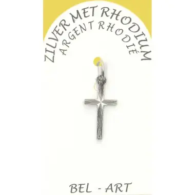 Rhodium Silver Cross 18 X 10 mm