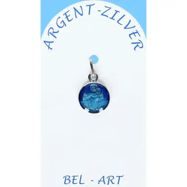 Silver Medal Scapular 10 mm Blue Email