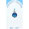 Medaille Zilver - Scapulier 10 mm - Email Blauw