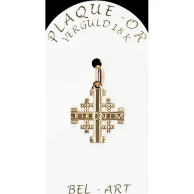 Croix Plaqué-Or Jérusalem - 16 X 16 mm