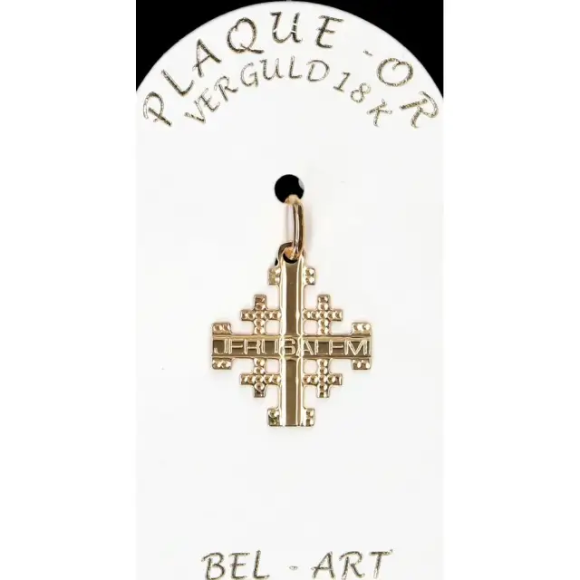 Croix Plaqué-Or Jérusalem - 16 X 16 mm