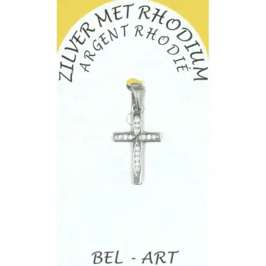Silver Cross with zircon 15 X 10 mm