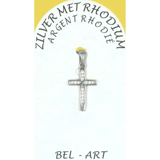 Silver Cross with zircon 15 X 10 mm
