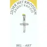 Silver Cross with zircon 15 X 10 mm