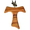 Croix Tau s/cordon - 30 mm - Bois d'olivier