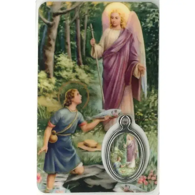 Carte-médaille-prière - Archange Raphael - Néerlandais