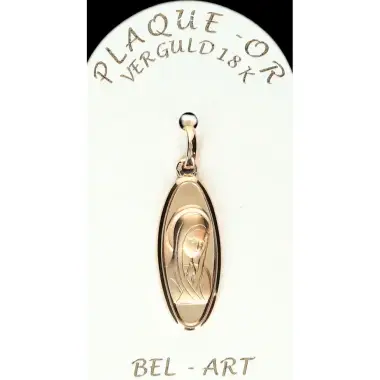 Medaille plaqué-goud Maria ovaal 23 X 10 mm
