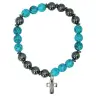 Bracelet sur élastique Perles noires et couleurs (4 modèles assortis)
