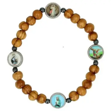 Elastic bracelet wood - various saints