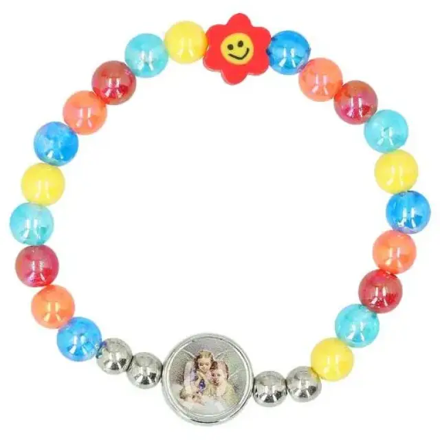 Bracelet sur élastique multicolore