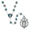 Chapelet Miraculeuse méd. émail bleu 9 mm Croix calvaire