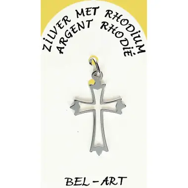 Rhodium Silver Cross 23 X 18 mm