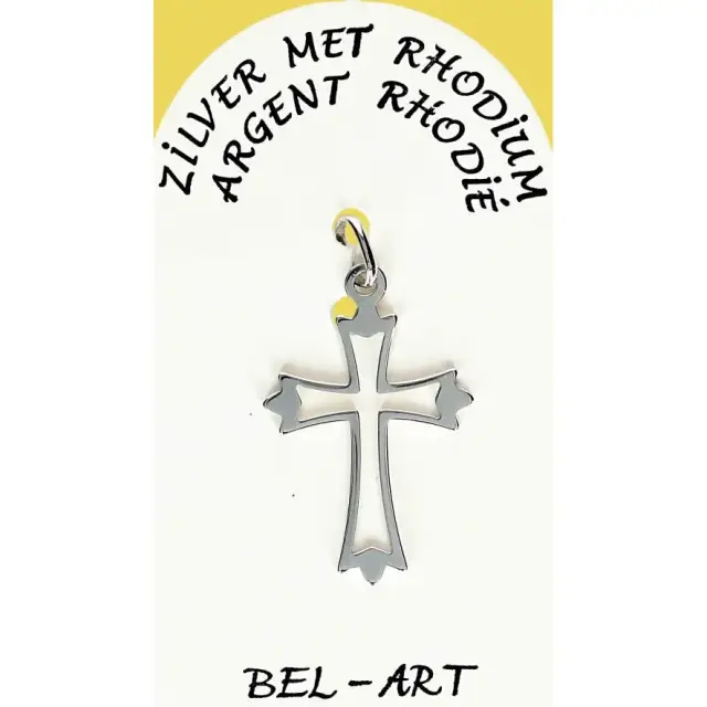 Rhodium Silver Cross 23 X 18 mm