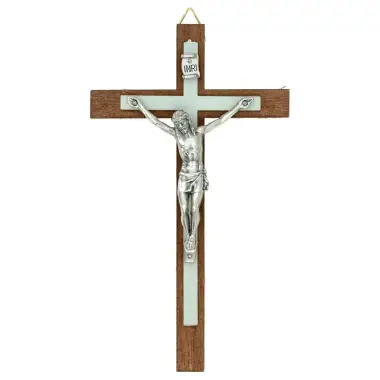 Wall Cross 15 cm Dark Brown Wood Bright