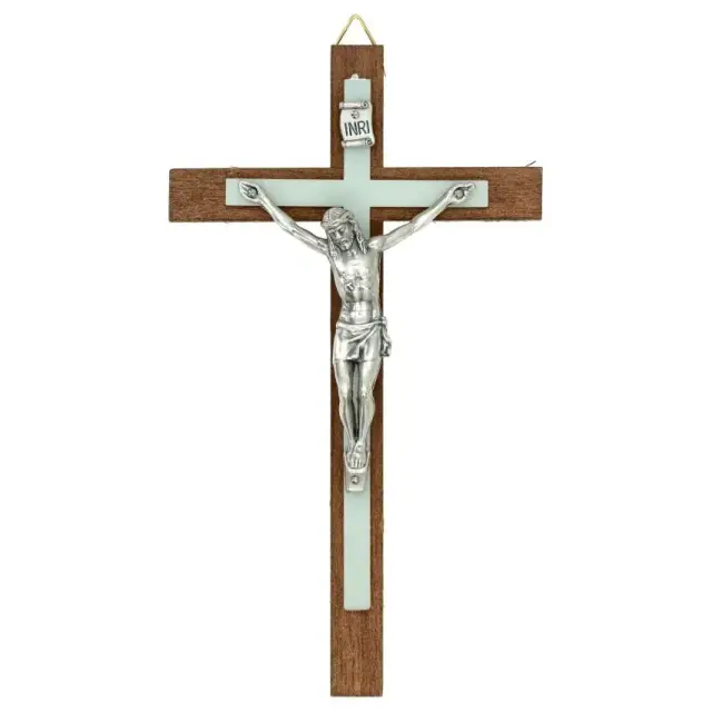 Wall Cross 15 cm Dark Brown Wood Bright
