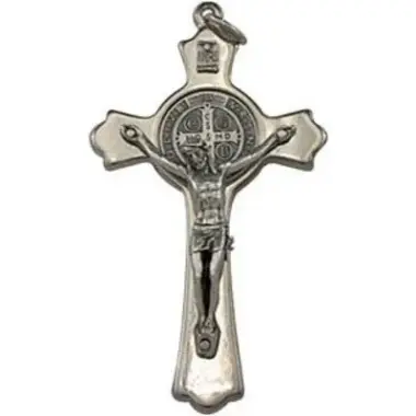 Cross St Benedict 78 mm Met. nickelplated