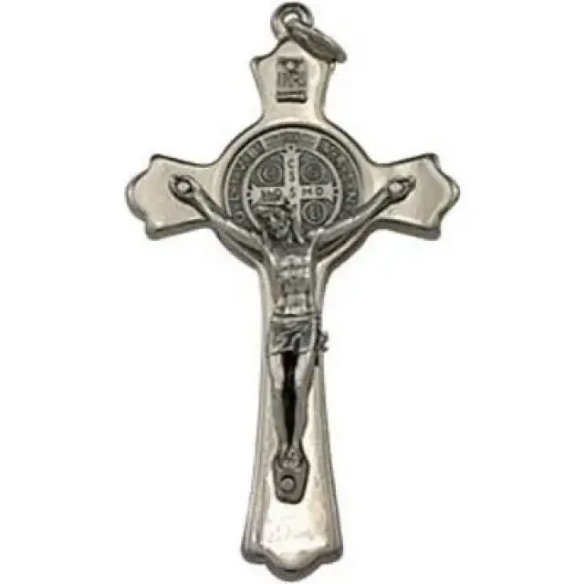 Cross St Benedict 78 mm Met. nickelplated
